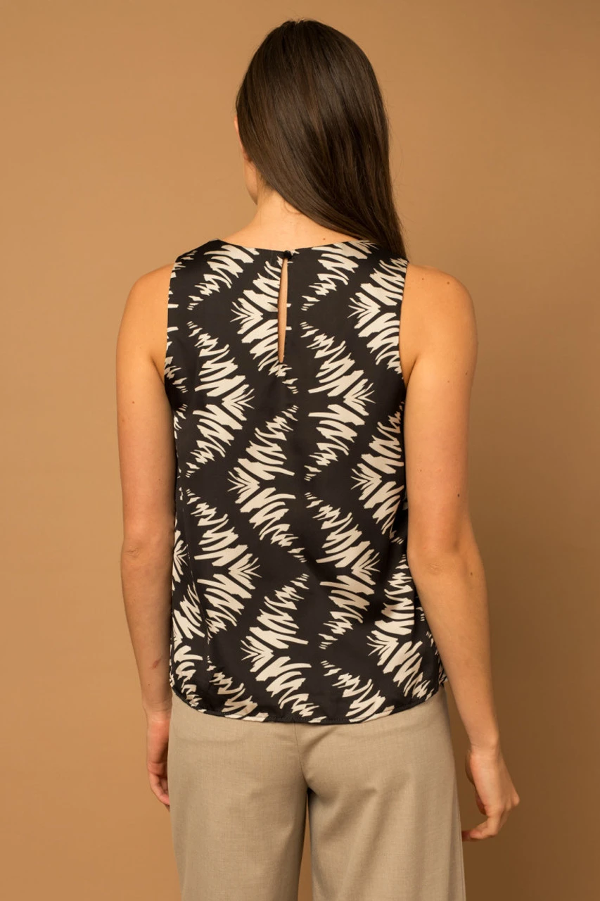 Abstract Print Satin Top 4 Abstract Print Satin Top - Image 4