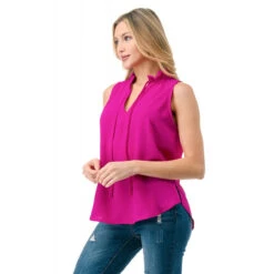 Ariella Ruffle Detail Tank -Fashion Clothing Ariella Ruffle Detail Tank HOTPINK 2 90506.1711631548