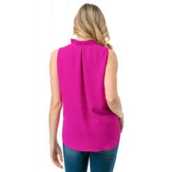 Ariella Ruffle Detail Tank -Fashion Clothing Ariella Ruffle Detail Tank HOTPINK 3 52389.1711631548