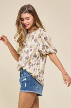 Balloon Sleeve Top -Fashion Clothing Balloon Sleeve Top CREAM 2 79386.1711549809