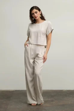 Blu Pepper High Waist Pleated Pant -Fashion Clothing Blu Pepper High Waist Pleated Pant OATMEAL 3 25067.1715104140