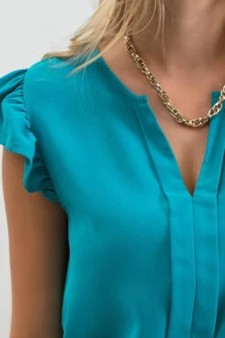 Blu Pepper Vertical Split Neck Ruffle Sleeve Top -Fashion Clothing Blu Pepper Vertical Split Neck Ruffle Sleeve Top LTTEAL 4 15245.1711389034