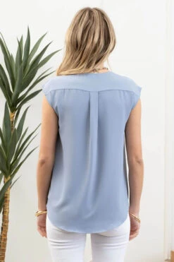 Blu Pepper Wrap Drape Sleeveless Blouse -Fashion Clothing Blu Pepper Wrap Drape Sleeveless Blouse MEDBLUE 3 59864.1713289286