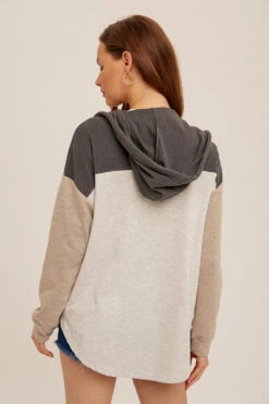 Brushed Jersey Hooded Shacket -Fashion Clothing Brushed Jersey Hooded Shacket HTRGREY 3 78109.1710523509