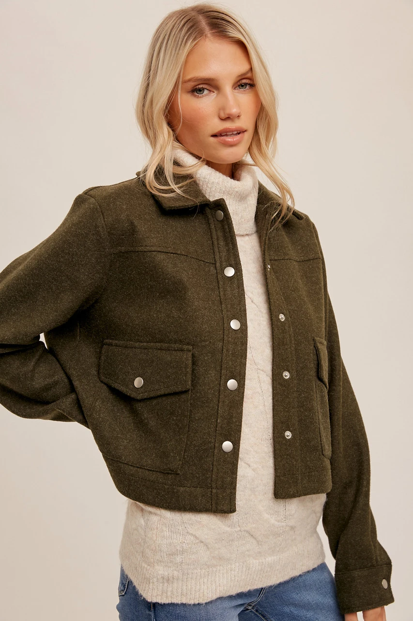 Button Down Cropped Jacket 3 Button Down Cropped Jacket - Image 3