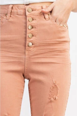 Button Front Distressed Jean -Fashion Clothing Button Front Distressed Jean S 3 64474.1710450919