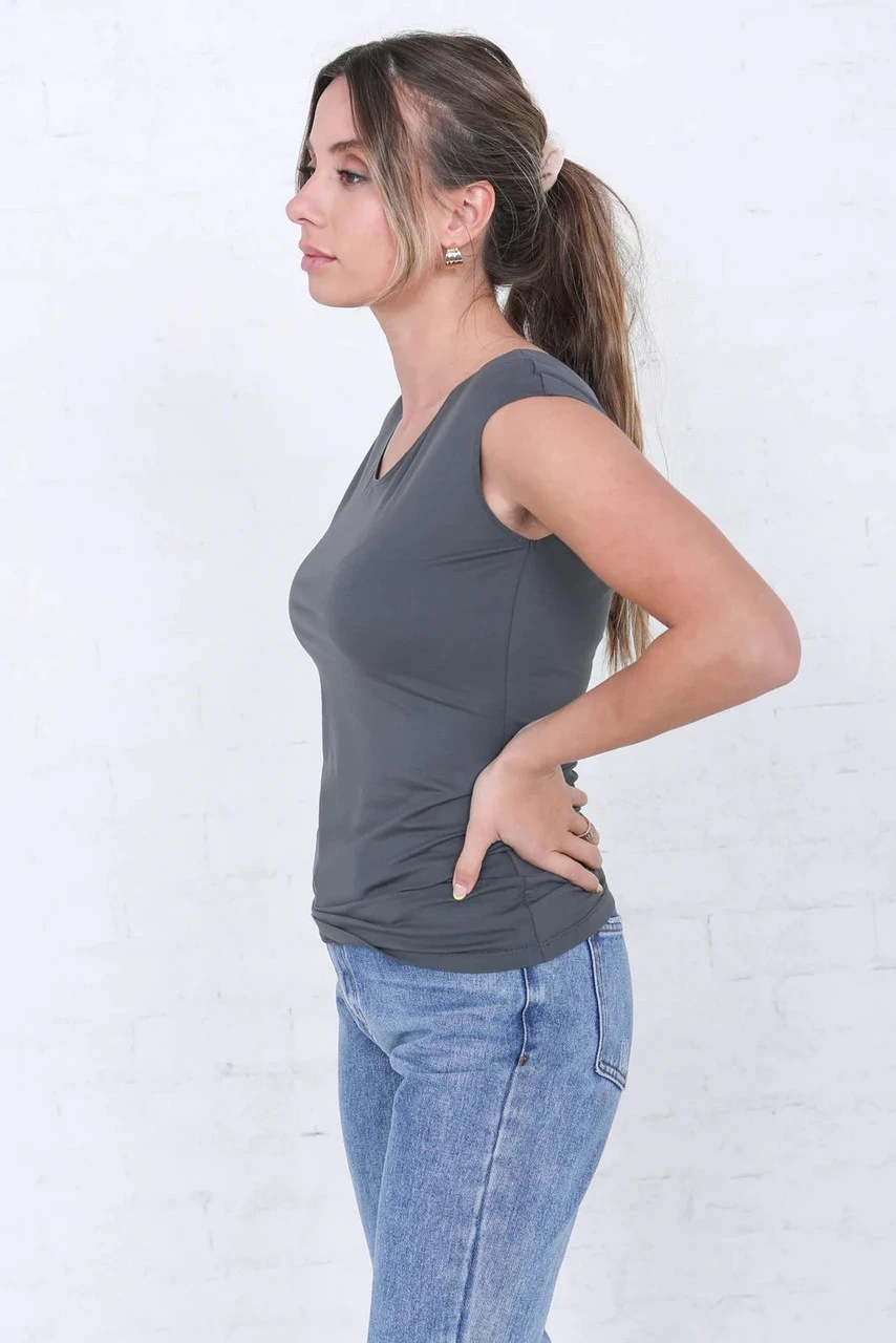 Cap Sleeve Layering Tee 15 Cap Sleeve Layering Tee - Image 15
