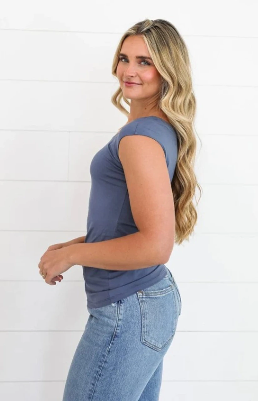 Cap Sleeve Layering Tee 6 Cap Sleeve Layering Tee - Image 6