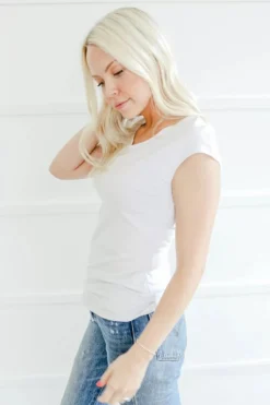 Cap Sleeve Layering Tee 22 Cap Sleeve Layering Tee -Fashion Clothing Cap Sleeve Layering Tee WHITE 2 10115.1711723221