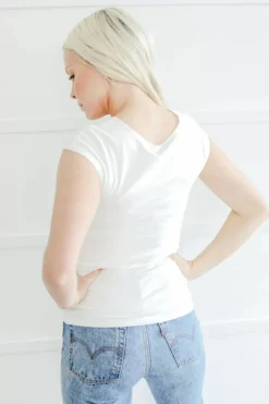 Cap Sleeve Layering Tee 23 Cap Sleeve Layering Tee -Fashion Clothing Cap Sleeve Layering Tee WHITE 3 65622.1711723222