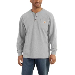Carhartt Long Sleeve Henley -Fashion Clothing Carhartt Long Sleeve Henley HTHRGREY 1 10545.1715609789