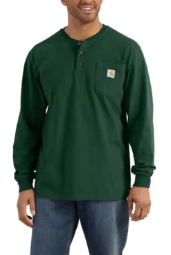 Carhartt Long Sleeve Henley -Fashion Clothing Carhartt Long Sleeve Henley HUNTERGR 1 77152.1715609782