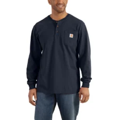 Carhartt Long Sleeve Henley -Fashion Clothing Carhartt Long Sleeve Henley NAVY 1 51942.1715609772