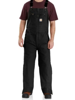 Carhartt Quilt-Lined Washed Duck Bib Overalls -Fashion Clothing Carhartt Quilt Lined Washed Duck Bib Overalls BLACK 1 16936.1710791497