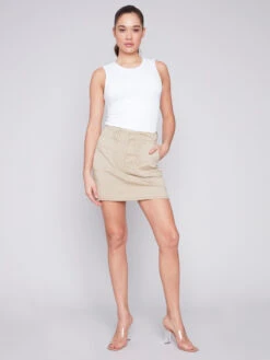 Charlie B Cargo Safari Skort -Fashion Clothing Charlie B Cargo Safari Skort KHAKI 3 54010.1710522483