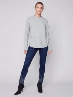 Charlie B Plushy Knit Sweater - C2420R -Fashion Clothing Charlie B Plushy Knit Sweater C2420R HTRSPRUC 2 32092.1710519126