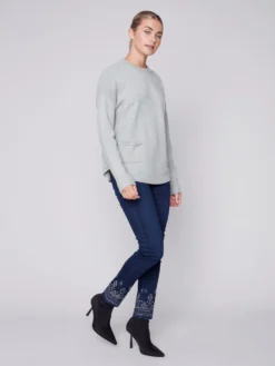 Charlie B Plushy Knit Sweater - C2420R -Fashion Clothing Charlie B Plushy Knit Sweater C2420R HTRSPRUC 3 04925.1710519129