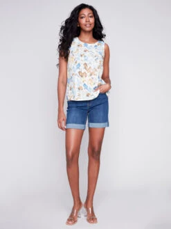 Charlie B Sleeveless Printed Top -Fashion Clothing Charlie B Sleeveless Printed Top SEASIDE 4 91894.1710445222