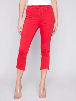 Charlie B Stretch Cropped Pant -Fashion Clothing Charlie B Stretch Cropped Pant CHERRY 1 06380.1710523892