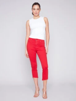 Charlie B Stretch Cropped Pant -Fashion Clothing Charlie B Stretch Cropped Pant CHERRY 3 75613.1710523899