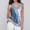 Charlie B Vneck Knot Shoulder Top