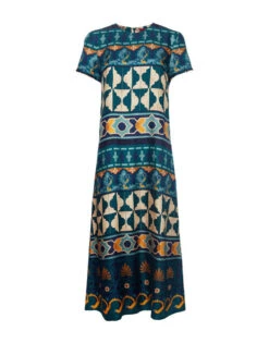 Swing Dress Casareale Placèe Emerald In Silk Twill 9 Swing Dress Casareale Placèe Emerald In Silk Twill -Fashion Clothing DRE0001SIL001REA01 GR04 4