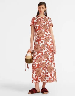 Swing Dress Reef White In Silk Twill -Fashion Clothing DRE0001SIL001REE01 WH01 2