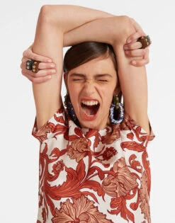 Swing Dress Reef White In Silk Twill -Fashion Clothing DRE0001SIL001REE01 WH01 3