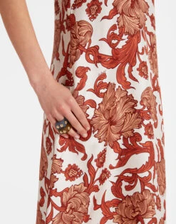 Swing Dress Reef White In Silk Twill -Fashion Clothing DRE0001SIL001REE01 WH01 4