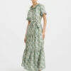 Long And Sassy Dress Fans Mint In Silk Twill