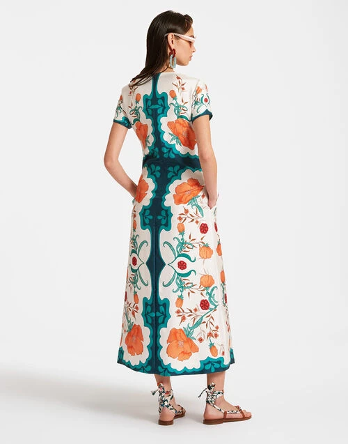 Swing Dress Morpheus Placée Orange In Silk Twill 2 Swing Dress Morpheus Placée Orange In Silk Twill - Image 2