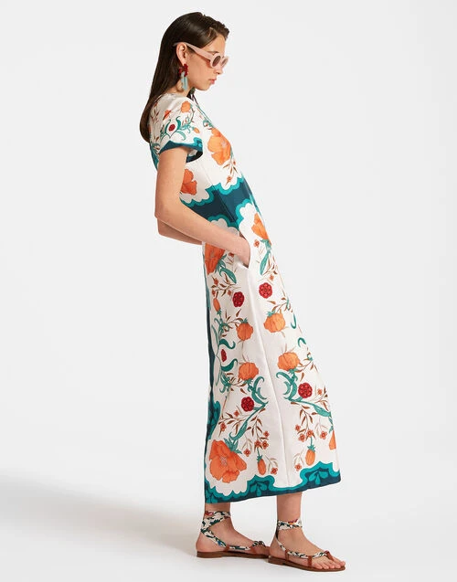 Swing Dress Morpheus Placée Orange In Silk Twill 3 Swing Dress Morpheus Placée Orange In Silk Twill - Image 3