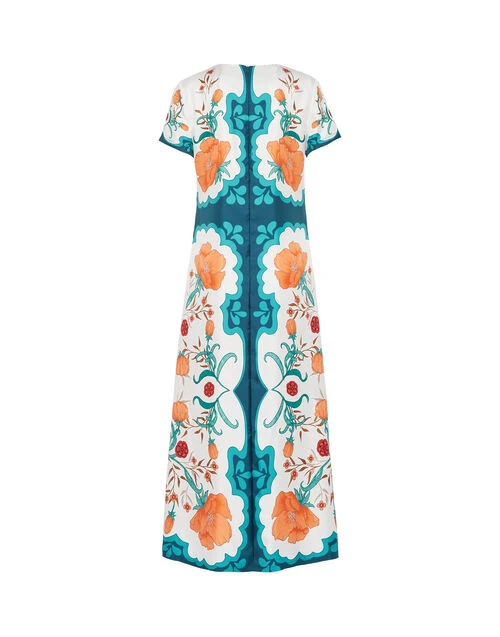 Swing Dress Morpheus Placée Orange In Silk Twill 6 Swing Dress Morpheus Placée Orange In Silk Twill - Image 6