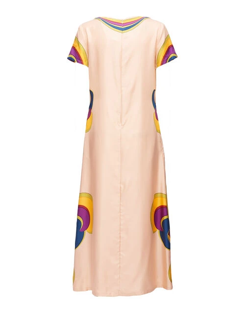Swing Dress Rainbow Swirl Rosa Placée In Twill Silk 5 Swing Dress Rainbow Swirl Rosa Placée In Twill Silk - Image 5