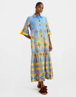 Artemis Dress Partenope Light Blue In Summer Poplin