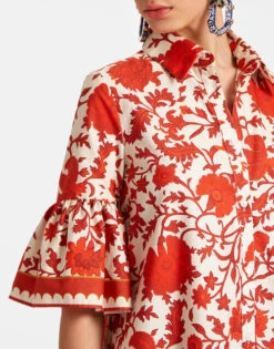 Choux Dress Dragonflower Red In Summer Poplin -Fashion Clothing DRE0193COT039DRE01 RE01 2