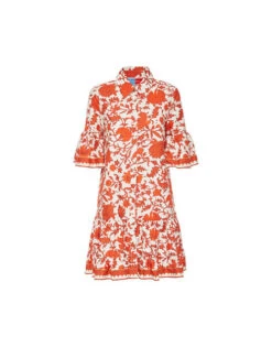 Choux Dress Dragonflower Red In Summer Poplin -Fashion Clothing DRE0193COT039DRE01 RE01 5