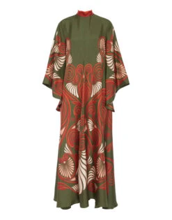 Magnifico Dress Kerylos Placée Dark Green In Silk Twill -Fashion Clothing DRE0232SIL006KER01 GR03 7