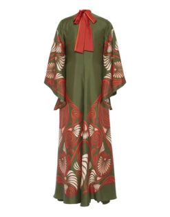 Magnifico Dress Kerylos Placée Dark Green In Silk Twill -Fashion Clothing DRE0232SIL006KER01 GR03 8