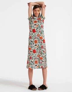 Sporty Swing Dress Dragonflower Mini Multicolor In Cotton Jersey