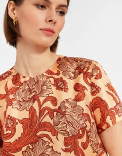 Swing Dress Reef Pale Pink In Silk Twill With Feathers 10 Swing Dress Reef Pale Pink In Silk Twill With Feathers -Fashion Clothing DRE0316SIL001REE01 PI02 3