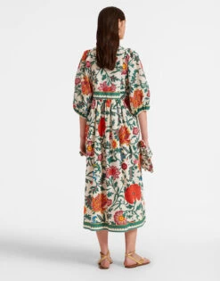 Portofino Dress Dragonflower Multicolor In Summer Poplin -Fashion Clothing DRE0374COT039DRE01 MU01 1