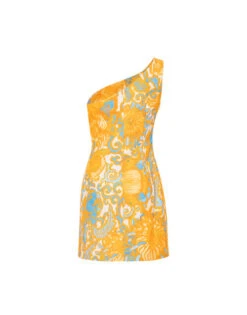 Bold Shoulder Mini Dress Anemone Orange In Shot Cotton -Fashion Clothing DRE0544COT005ANE01 OR02 8