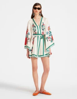 Mini Magnifico Dress Dragonflower Placée Multicolor In Silk Twill