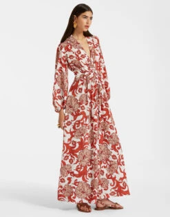 Long Camerino Dress Reef White In Crepe De Chine -Fashion Clothing DRE0585CRE001REE01 WH01 2