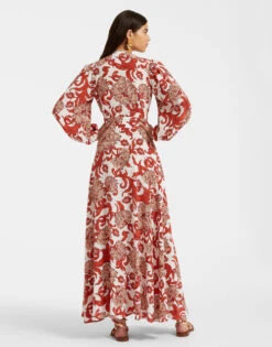 Long Camerino Dress Reef White In Crepe De Chine -Fashion Clothing DRE0585CRE001REE01 WH01 3