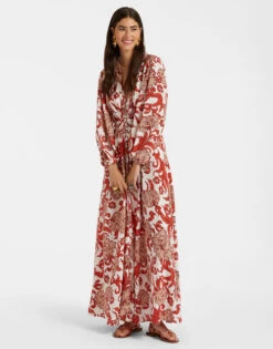 Long Camerino Dress Reef White In Crepe De Chine -Fashion Clothing DRE0585CRE001REE01 WH01 5