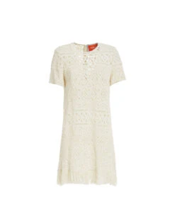 Lacey Mini Swing Dress Plaza Cream In Macramé -Fashion Clothing DRE0634JCQ080PLA03 WH03 7