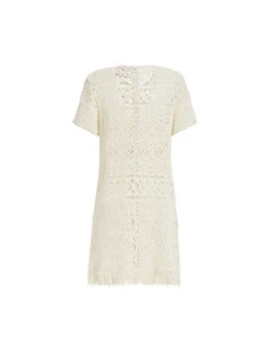 Lacey Mini Swing Dress Plaza Cream In Macramé -Fashion Clothing DRE0634JCQ080PLA03 WH03 8