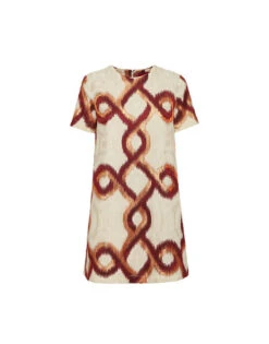 Mini Swing Dress Tackle Burgundy In Jacquard -Fashion Clothing DRE0658JCQ081TAC03 RE02 7